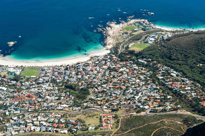 Südafrika Rundreise Aussicht Kapstadt vom Tafelberg