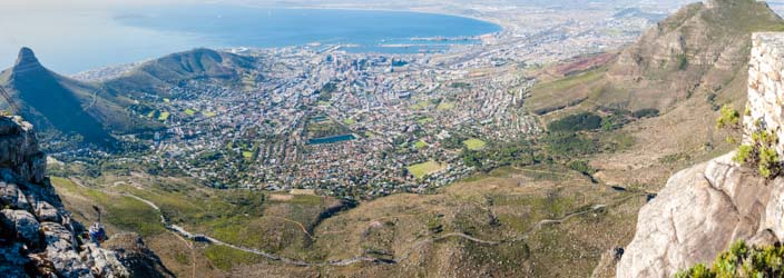 Südafrika Rundreise Aussicht Kapstadt vom Tafelberg