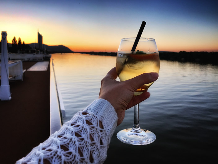 Wien Insider Tipps Sonnenuntergang auf der Donau