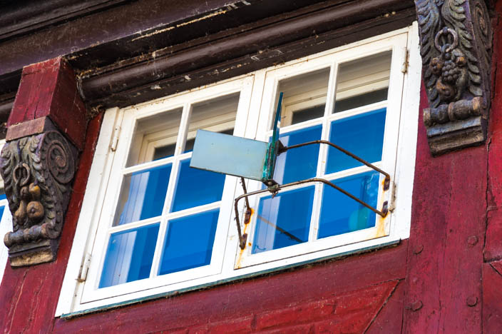Ribe Sehenswürdigkeiten: Doppelspiegel in Ribes Altstadt
