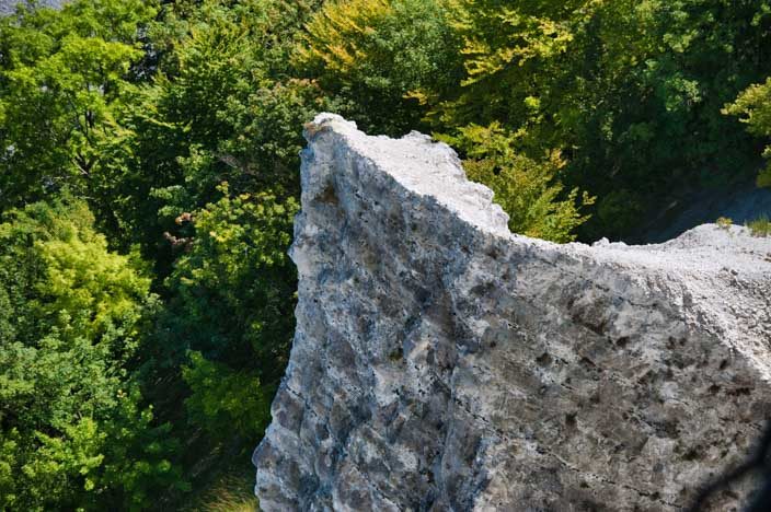 Krijtrotsen Rügen: gedetailleerd beeld van het materiaal